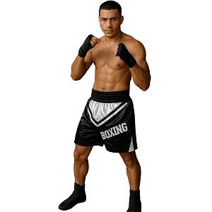 FIGHT-FIT - Short de Boxe / Boxing / Noir-Blanc / XS