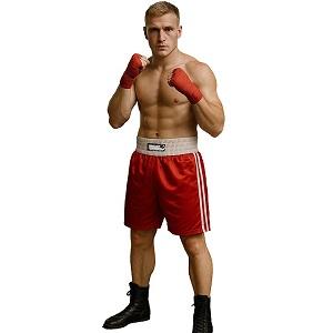 FIGHT-FIT - Short de Boxe / Rouge-Blanc / Medium
