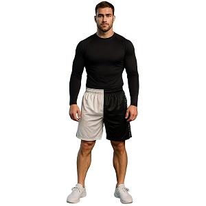 FIGHT-FIT - Shorts de fitness / Noir-Blanc / Medium