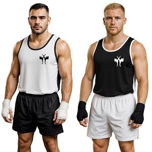 FIGHTERS - Maillot de Boxe / Reversable / Noir + Blanc / Large