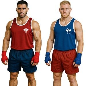 FIGHTERS - Maillot de Boxe / Reversable / Rouge + Bleu / Medium