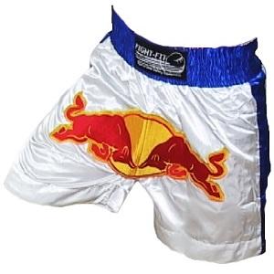 FIGHTERS - Shorts de Muay Thai / Bulls  / Blanc-Bleu / Medium