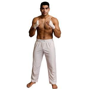 FIGHTERS - Pantalon de kick-boxing / Lycra / Blanc / Small