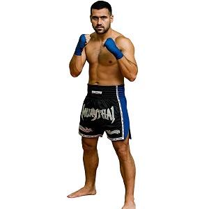 FIGHTERS - Shorts de boxe thai / Elite Muay Thai / Noir-Bleu / Medium