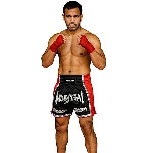 FIGHTERS - Shorts de boxe thai / Elite Muay Thai / Noir-Rouge / Medium