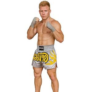FIGHTERS - Shorts de Muay Thai / Argent-Gris / XL