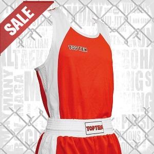 TOP TEN - Maillot de Boxe Homme / Rouge-Blanc / Medium