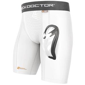 Shock Doctor - Short de compression avec garde-aine Bioflex / Blanc / Medium