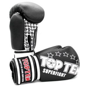 TOP TEN - Gants de Boxe SUPERFIGHT 3000 / Noir / 10 oz