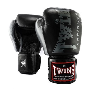 Twins - Guantes Boxeo / BGVL-8 / Negro-Gris / 14 oz