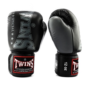 Twins - Gants de Boxe / BGVL-8 / Noir-Gris / 14 oz